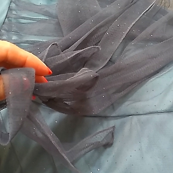 Speechless Formal Blue sheer Sparlke Dress. Size Medium - Picture 13 of 13